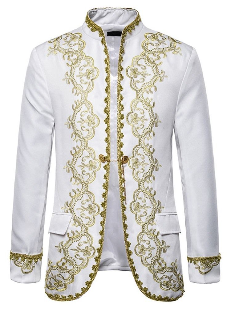 Color Block Patchwork Fashion Stage Trajes Masculinos