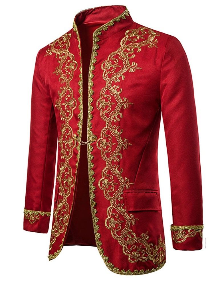 Color Block Patchwork Fashion Stage Trajes Masculinos