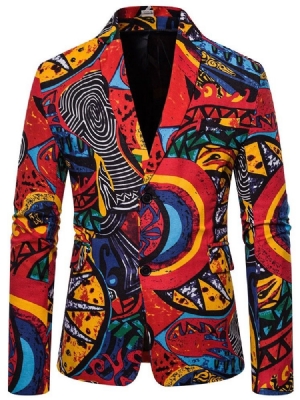 Estampa Blazer Casual Masculino Com Seios Únicos