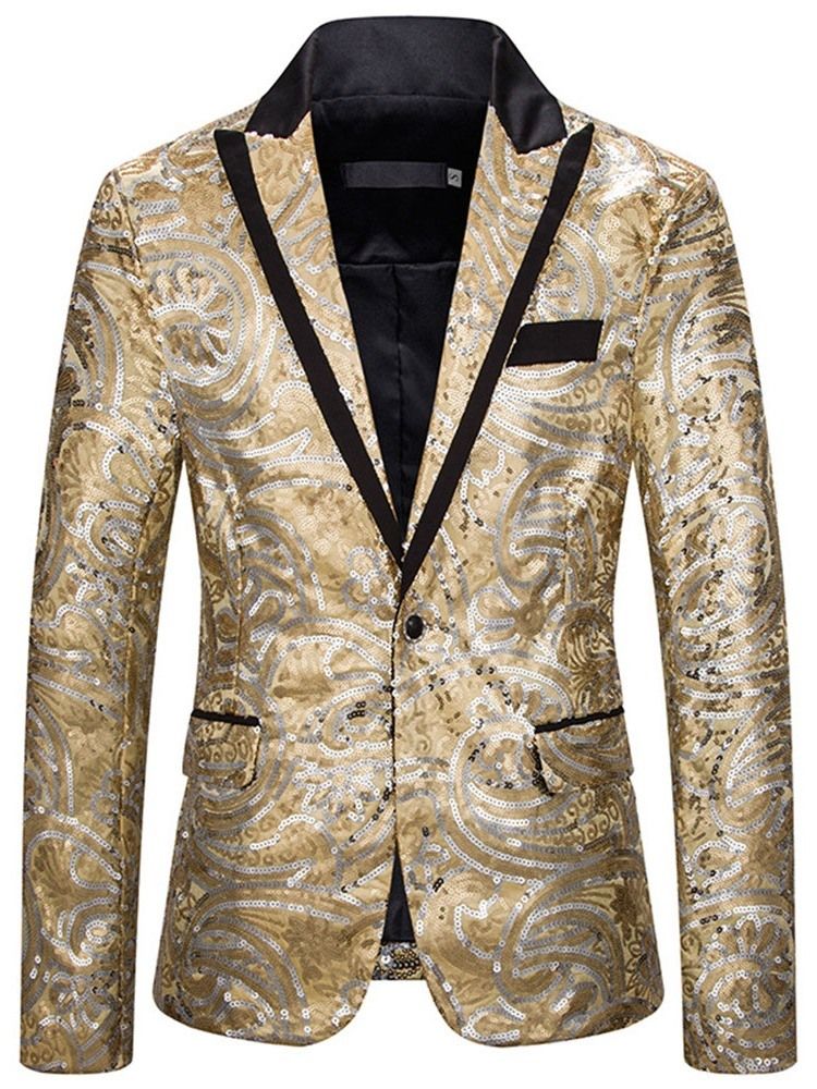 Lantejoulas Casual Slim Blazers Masculinos