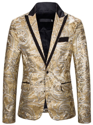 Lantejoulas Casual Slim Blazers Masculinos