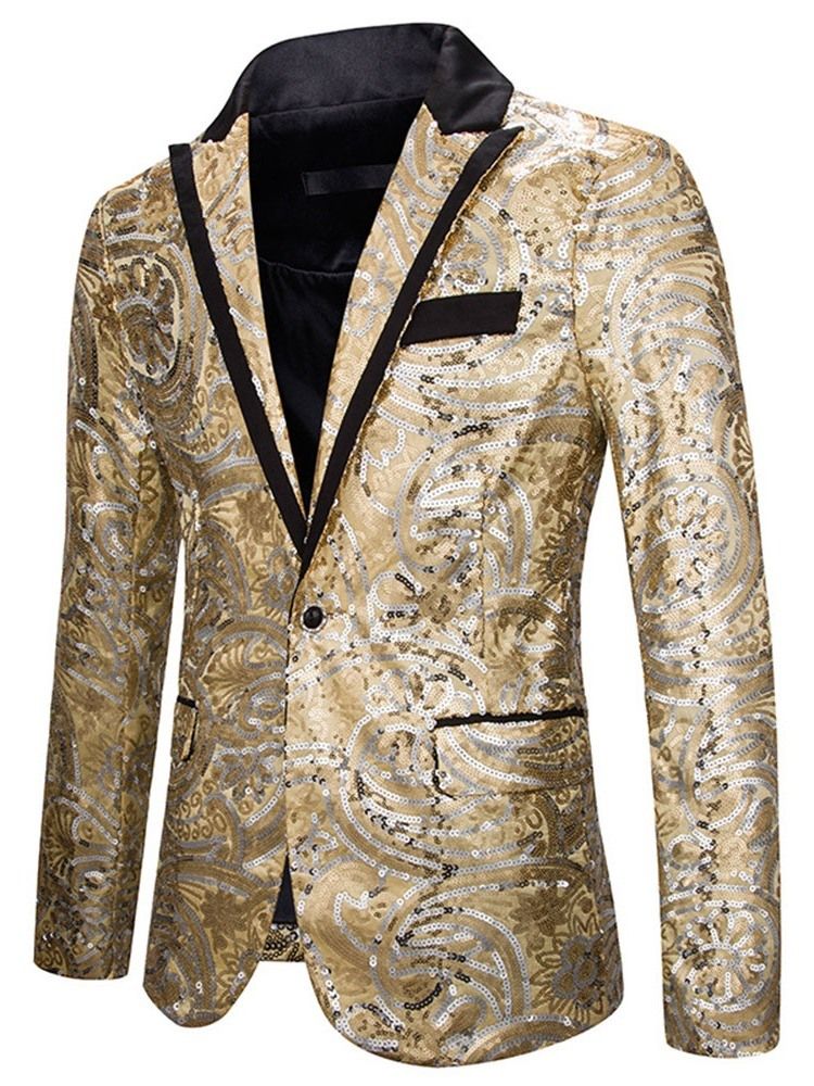 Lantejoulas Casual Slim Blazers Masculinos