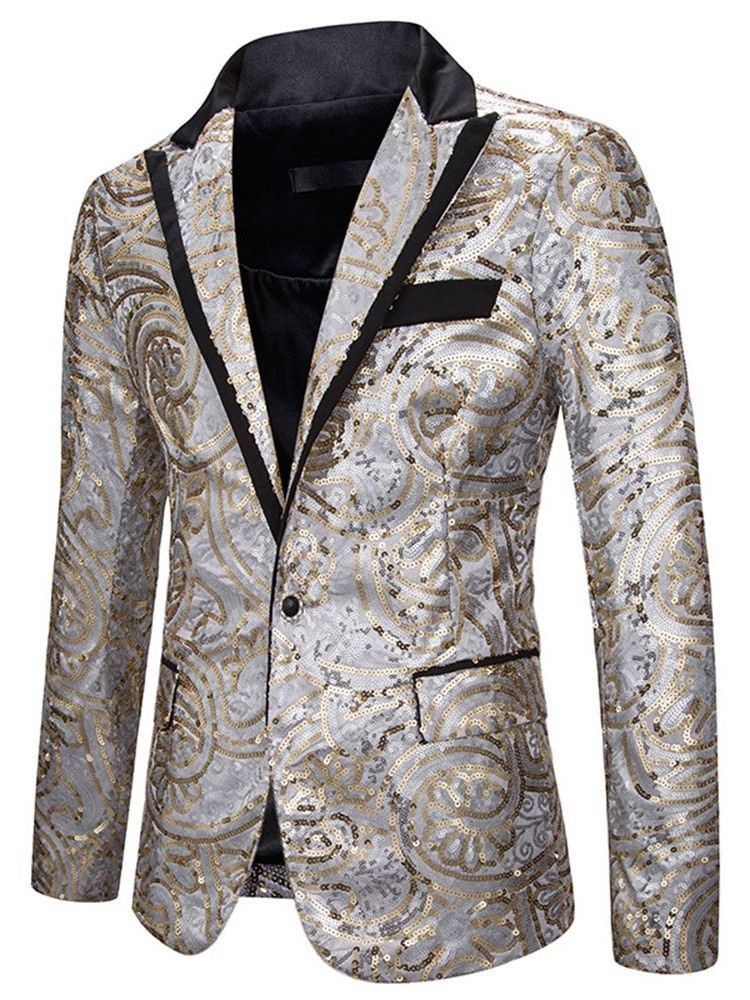 Lantejoulas Casual Slim Blazers Masculinos