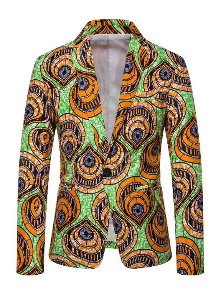 Lapela Entalhada Bloco De Cor Casual Blazer Masculino