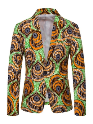 Lapela Entalhada Bloco De Cor Casual Blazer Masculino