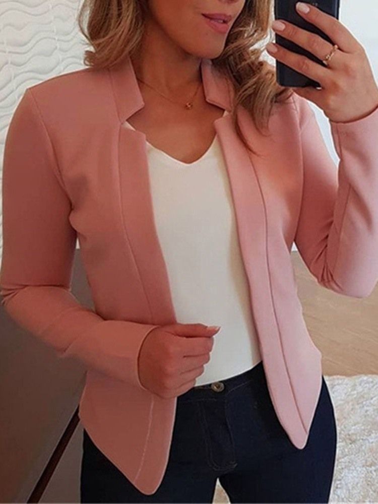 Manga Comprida Entalhada Lapela Embrulhada Padrão Outono Casual Feminino Blazer