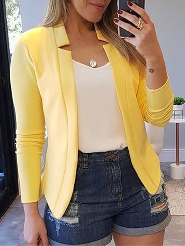 Manga Comprida Entalhada Lapela Embrulhada Padrão Outono Casual Feminino Blazer