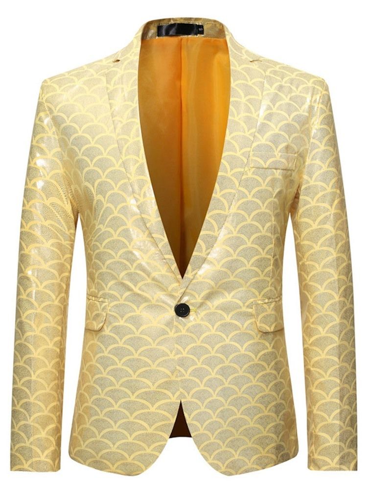 Masculino Color Block Slim Blazers Lazer Europeus