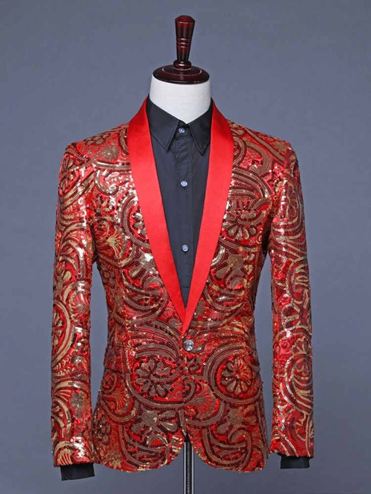 Patchwork Bloco De Cores Moda Trajes De Palco Blazers Masculinos