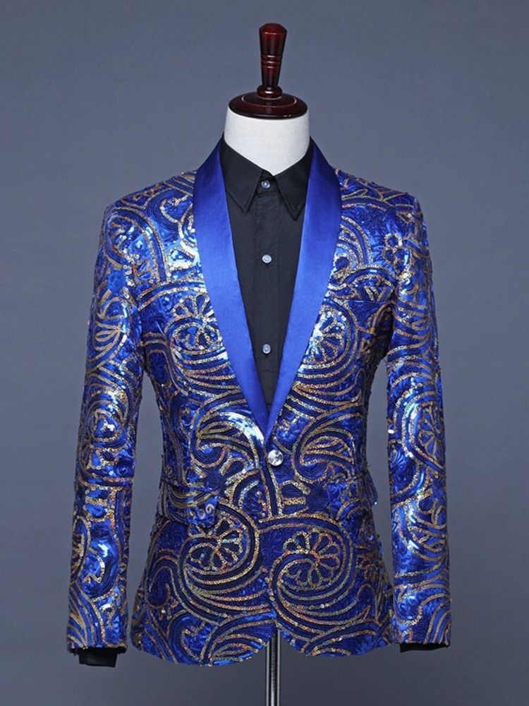 Patchwork Bloco De Cores Moda Trajes De Palco Blazers Masculinos