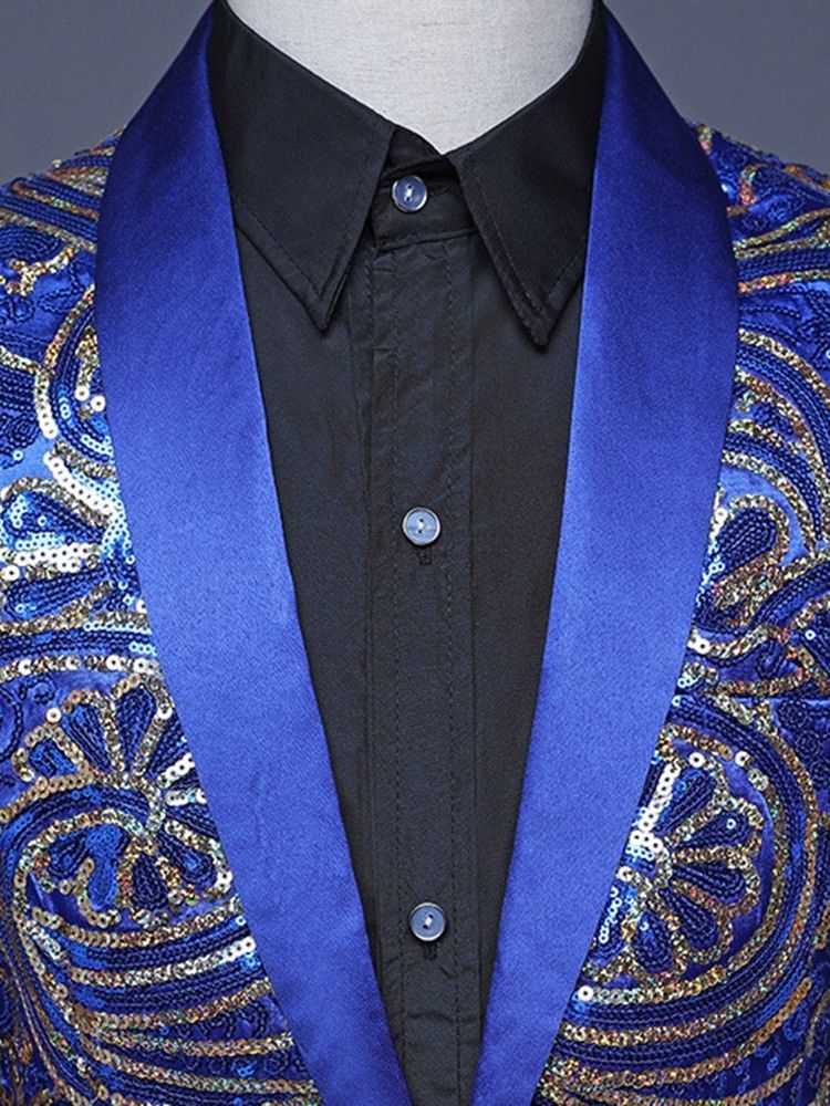 Patchwork Bloco De Cores Moda Trajes De Palco Blazers Masculinos