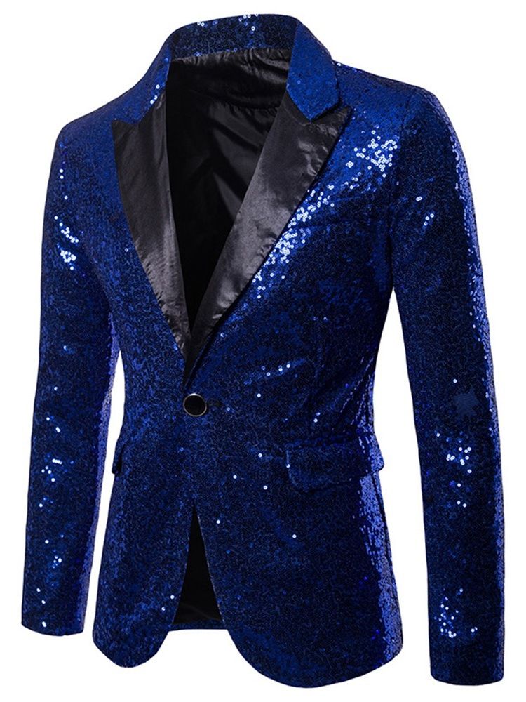 Traje De Blazer Masculino De Lantejoulas Lantejoulas Entalhadas Com Lapela