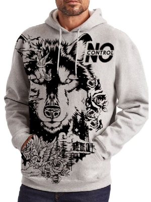 Animal Pulôver Bolso Pulôver Masculino Hoodies Slim