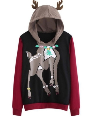 Animal Regular Com Capuz Feminino De Comprimento Médio
