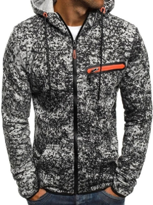 Artificial Fleece Color Block Cardigan Winter Hoodies Masculinos