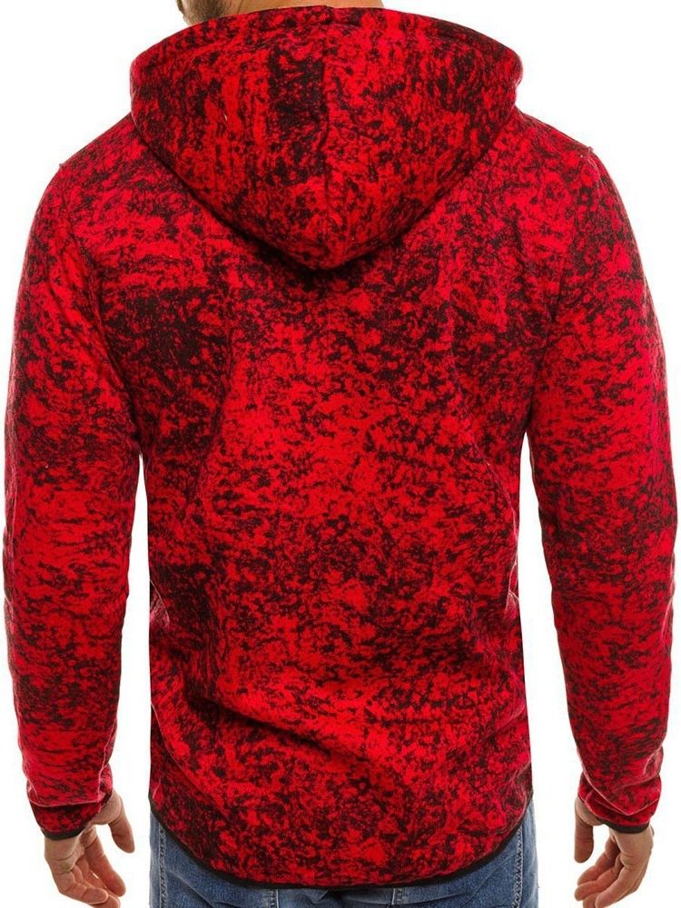 Artificial Fleece Color Block Cardigan Winter Hoodies Masculinos