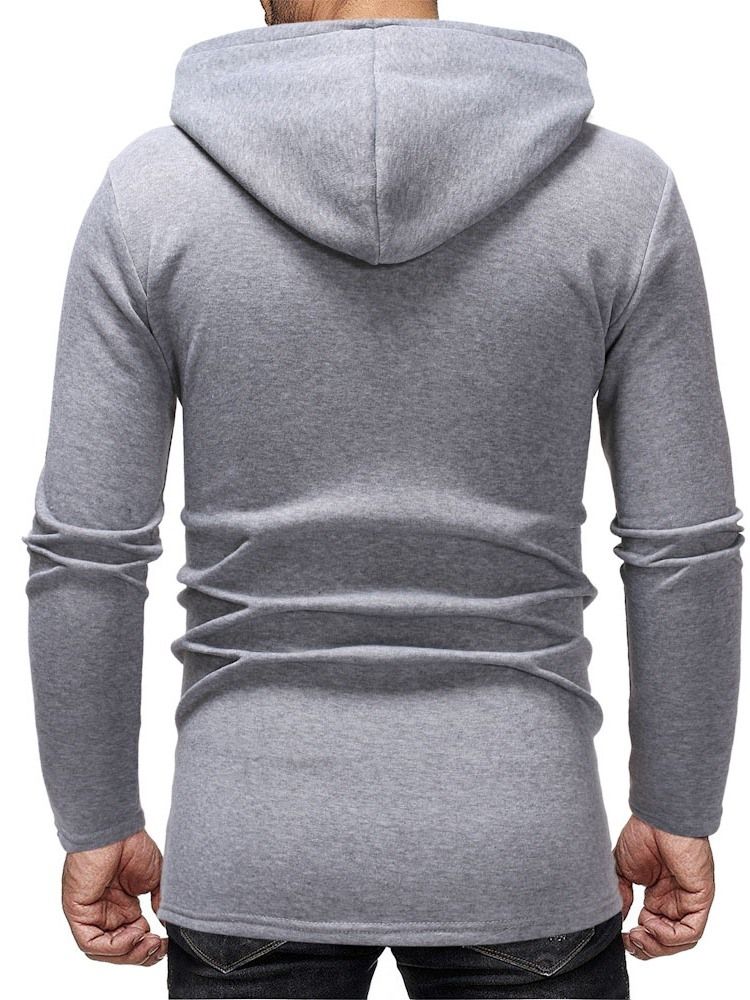Blocos De Cor Zipper Thick Slim Hoodies Masculinos