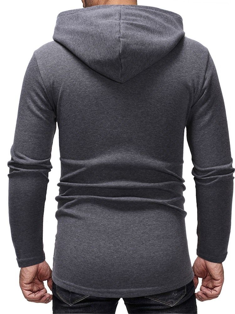 Blocos De Cor Zipper Thick Slim Hoodies Masculinos