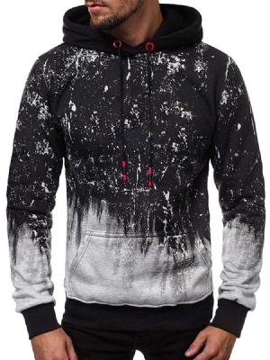 Bolso Estilo Cor Bloco Solto Hoodies Masculinos