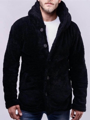 Cardigan De Botão Estilo Grosso Moletons Casuais Masculinos