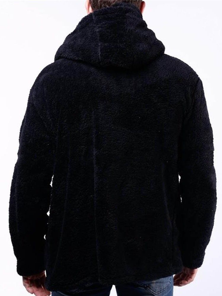 Cardigan De Botão Estilo Grosso Moletons Casuais Masculinos