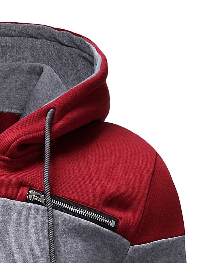Cardigan Color Block Zipper Casacos Casuais Masculinos