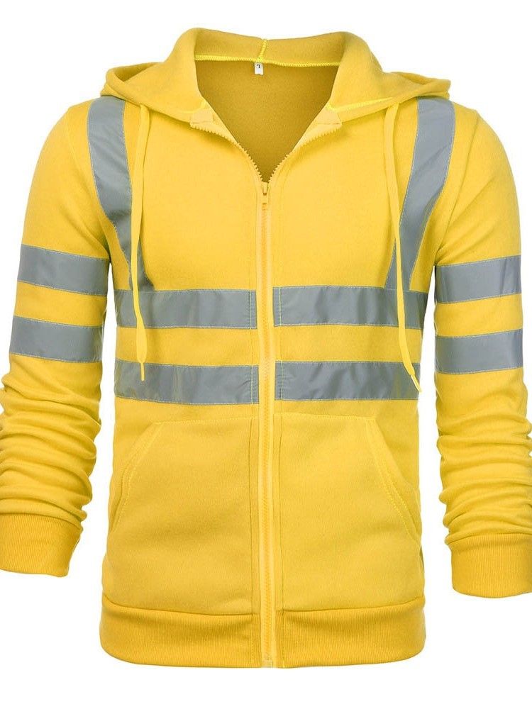 Cardigan Patchwork Color Block Loose Style Hoodies Masculinos