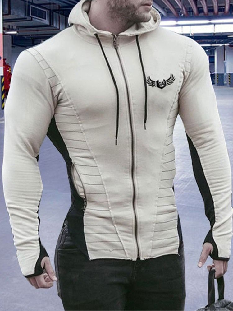 Cardigan Patchwork Color Block Sports Hoodies Masculinos