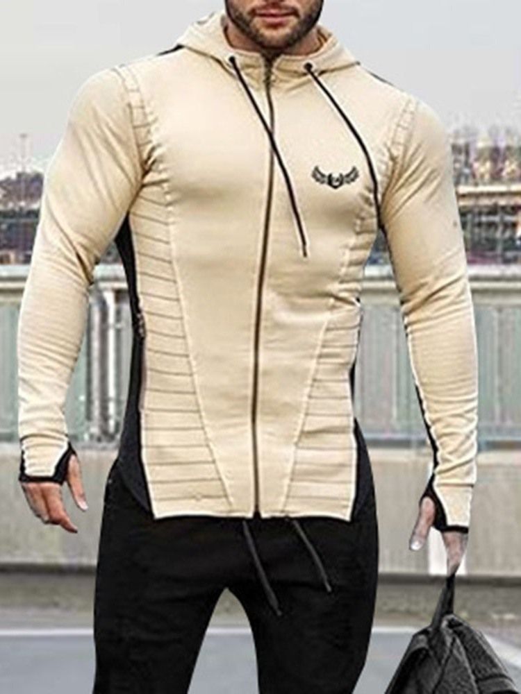 Cardigan Patchwork Color Block Sports Hoodies Masculinos