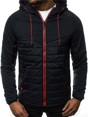 Cardigan Patchwork Slim Zipper Hoodies Masculinos