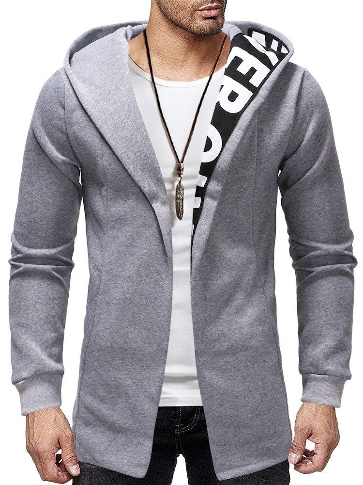 Cardigan Patchwork Thick Casual Masculino Hoodies Slim