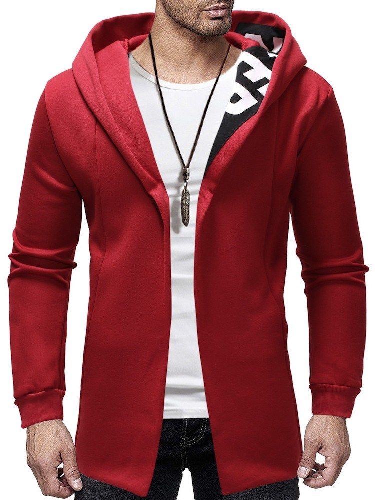 Cardigan Patchwork Thick Casual Masculino Hoodies Slim