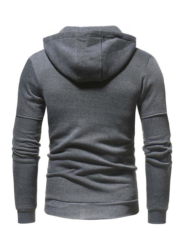 Cardigan Plain Patchwork Zipper Casacos Casuais Masculinos