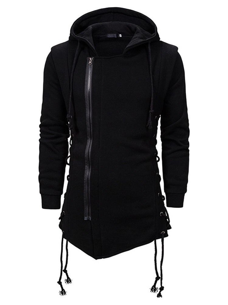 Cardigan Plain Zipper Slim Hoodies Masculinos
