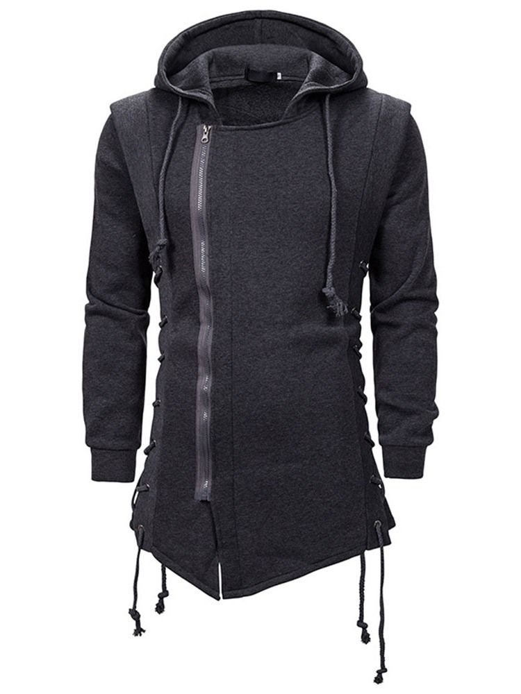 Cardigan Plain Zipper Slim Hoodies Masculinos