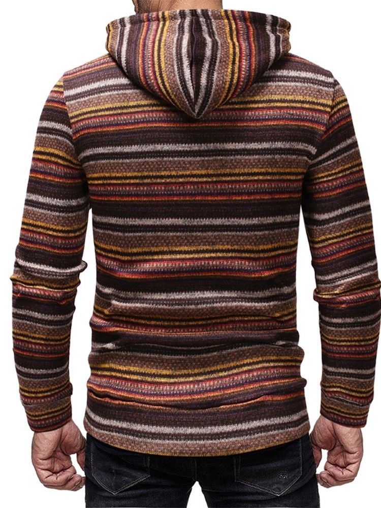 Casacos Com Capuz De Inverno Estilo Casual Listrado