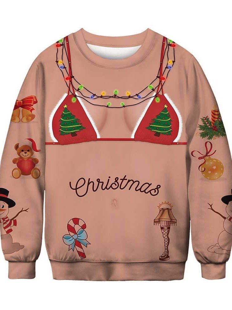 Christmas Color Block Casual Masculino Hoodies