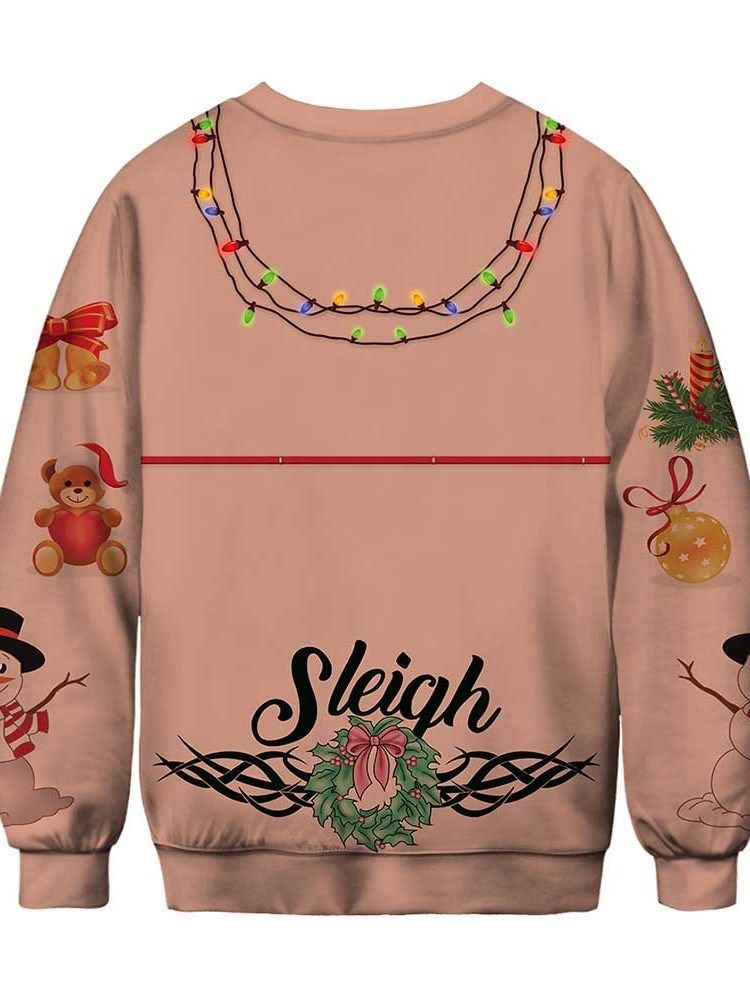 Christmas Color Block Casual Masculino Hoodies