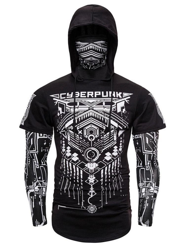 Color Block Cardigan Print Pulôver Casual Masculino Hoodies
