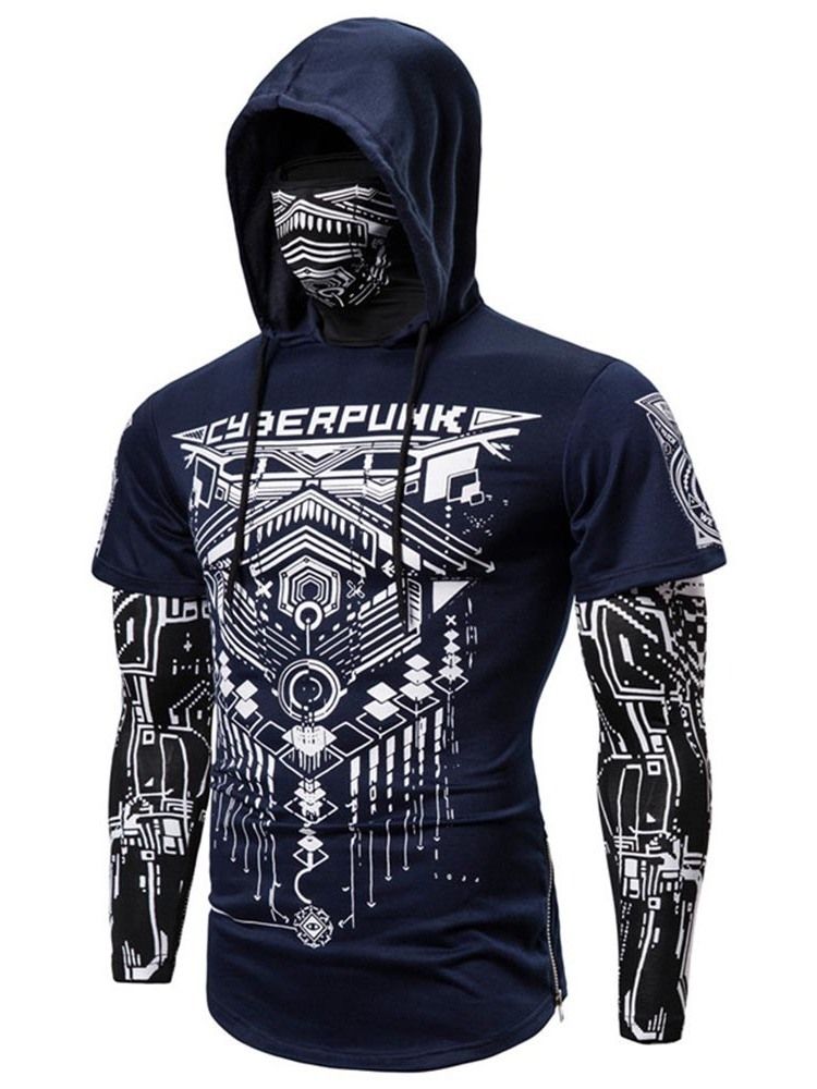 Color Block Cardigan Print Pulôver Casual Masculino Hoodies