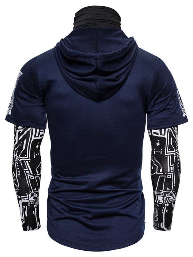 Color Block Cardigan Print Pulôver Casual Masculino Hoodies