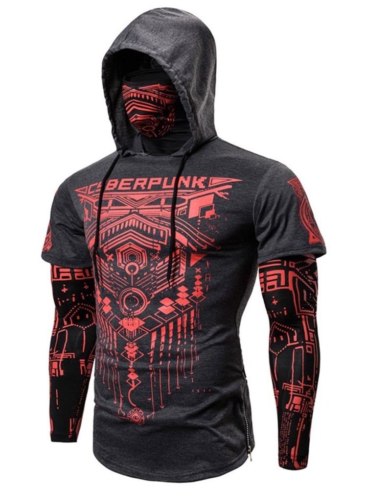 Color Block Cardigan Print Pulôver Casual Masculino Hoodies