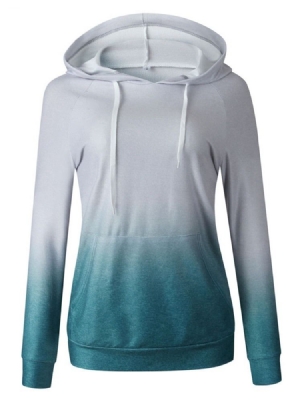 Color Block Feminino Com Capuz De Comprimento Médio Com Capuz