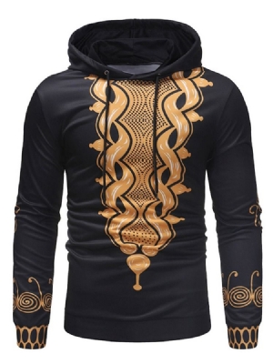 Color Block Pullover Print Moletons Casuais Masculinos
