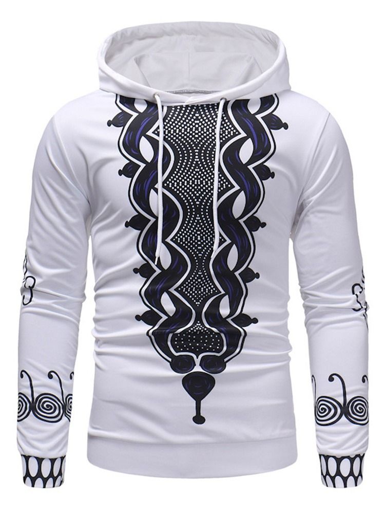 Color Block Pullover Print Moletons Casuais Masculinos