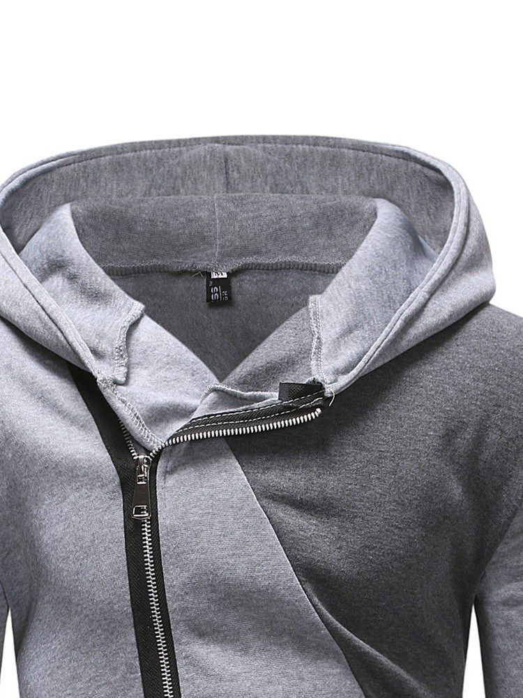Color Block Zipper Cardigan Casual Masculino Hoodies Slim