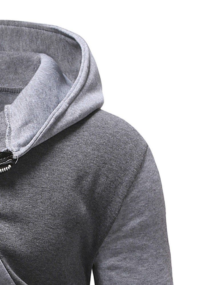 Color Block Zipper Cardigan Casual Masculino Hoodies Slim