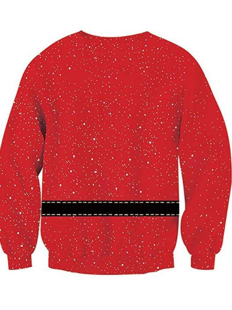 Hoodies Masculinos De Natal Com Estampa Espessa De Desenho Animado Solto