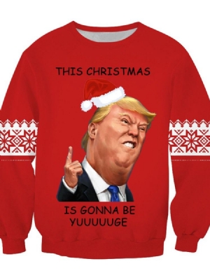 Imprimir Carta Pulôver Europeu Natal Hoodies Masculinos