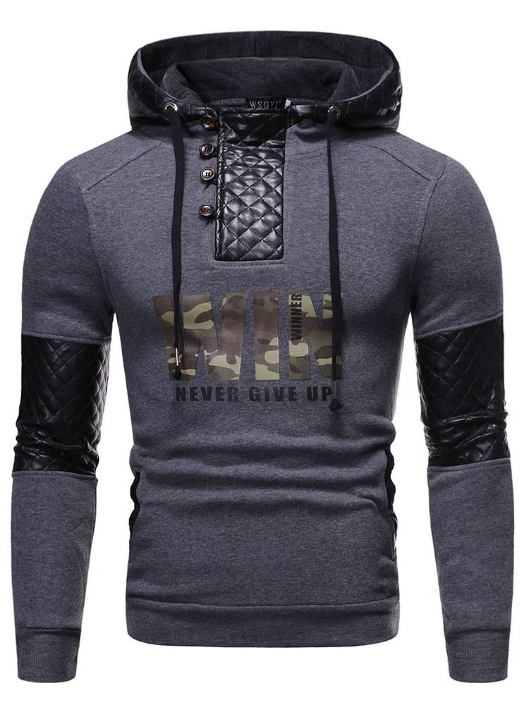 Imprimir Pullover Color Block Hoodies Masculinos